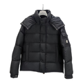 Moncler Maya Matte Hooded Puffer Jacket in Black