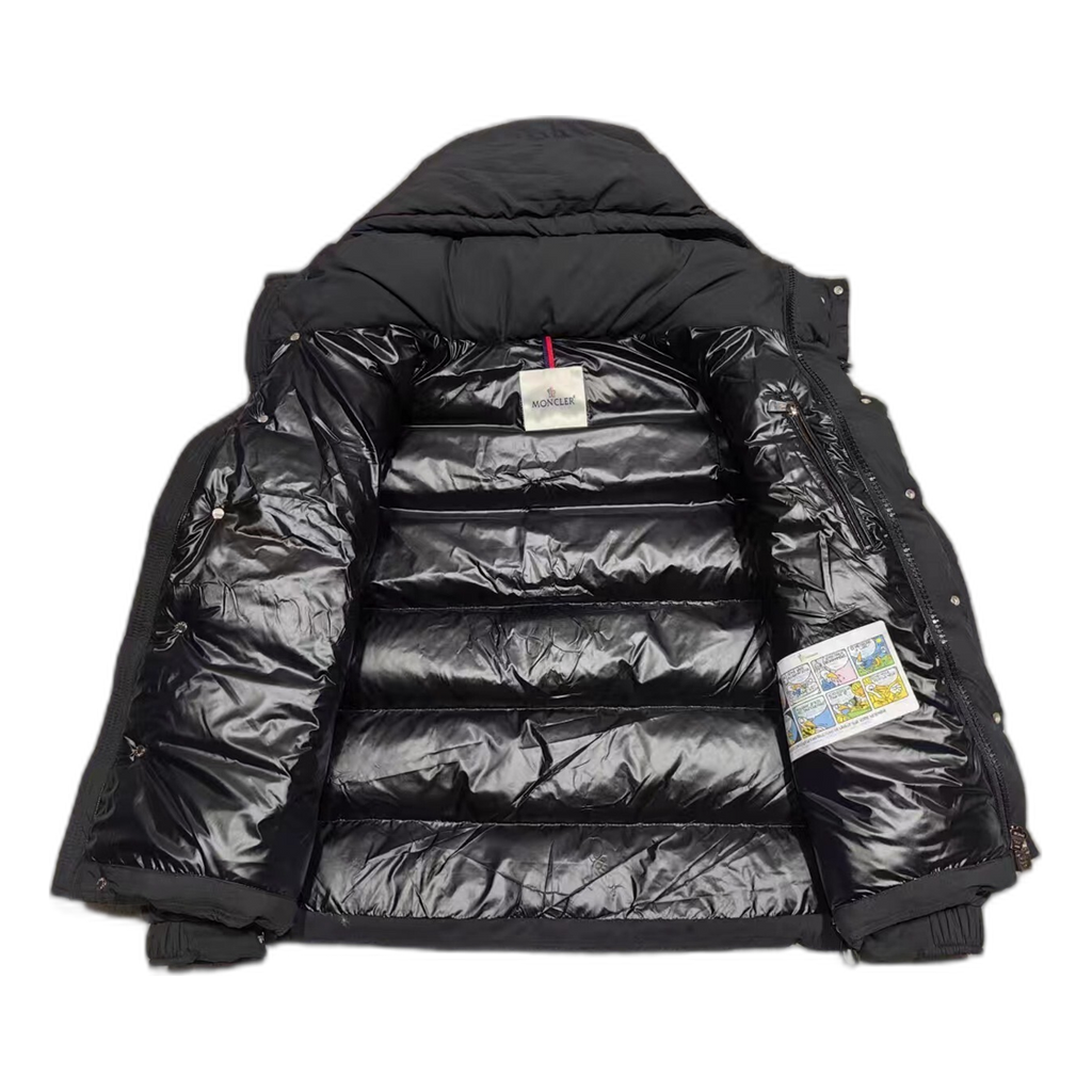 Moncler Maya Matte Hooded Puffer Jacket in Black