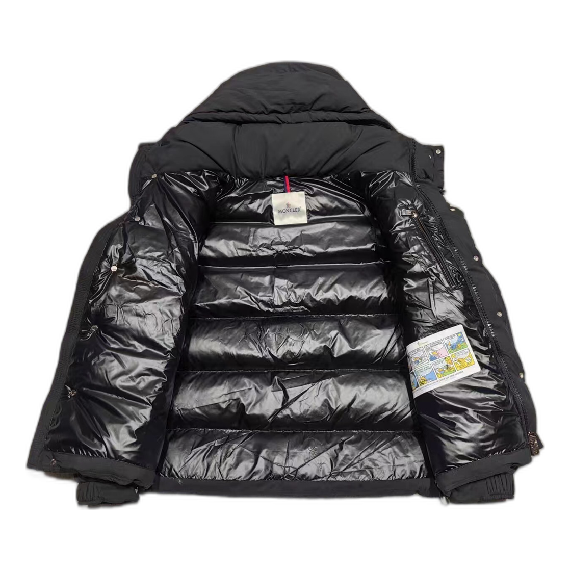 Moncler Maya Matte Hooded Puffer Jacket in Black