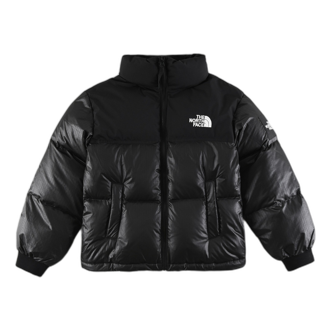 The North Face Nuptse Cropped Puffer Jacket in Black
