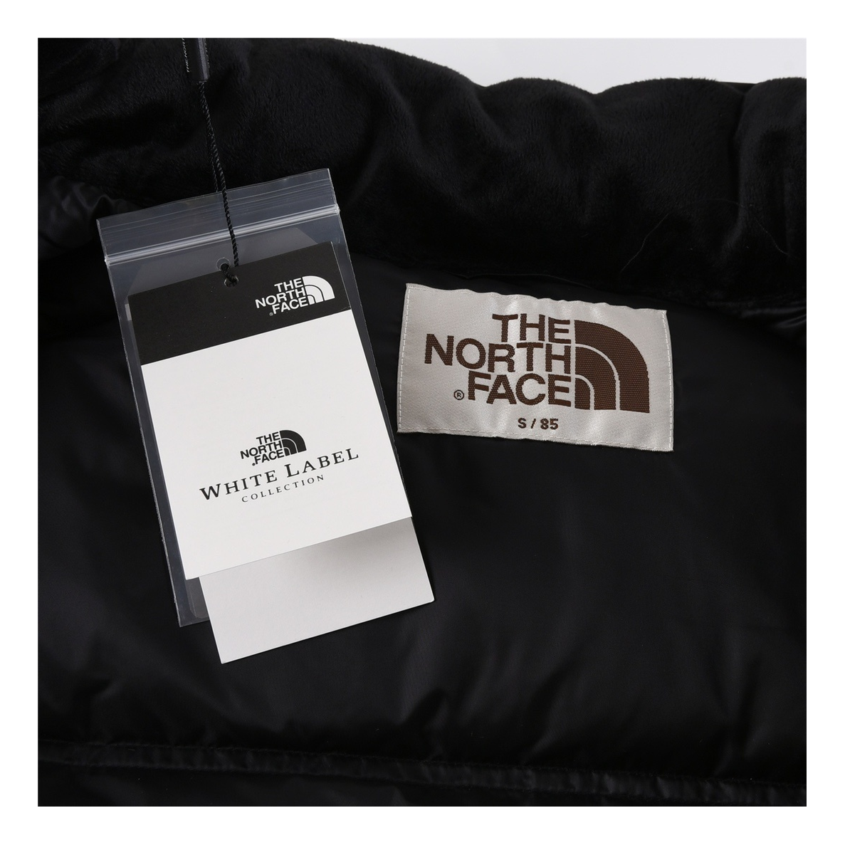 The North Face Nuptse Cropped Puffer Jacket in Black