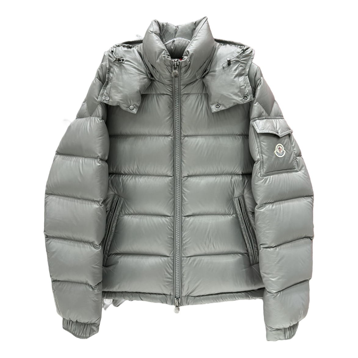 Moncler Maya Hooded Puffer Jacket in Gray