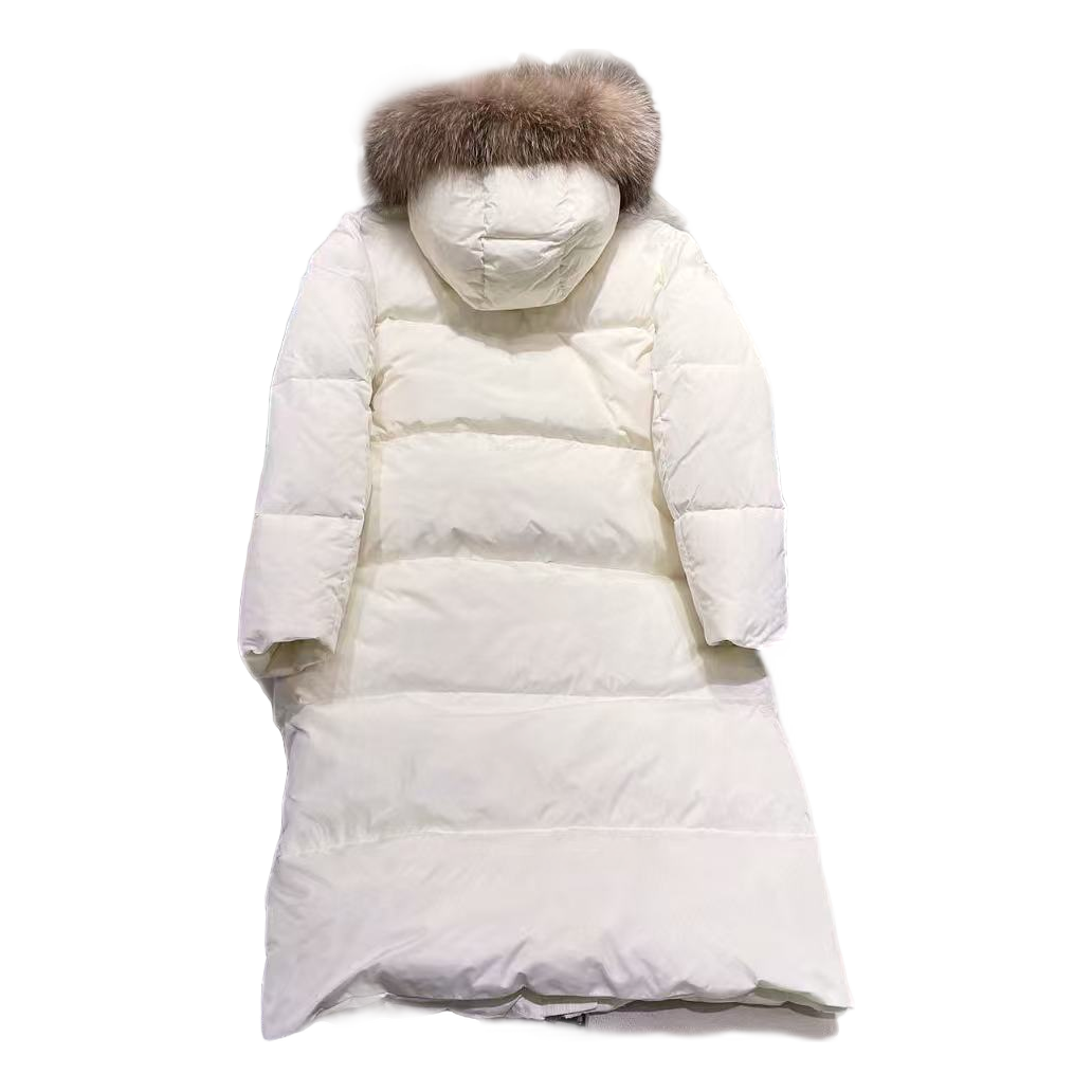 Moncler Marrionnier Long Puffer Coat in Ivory