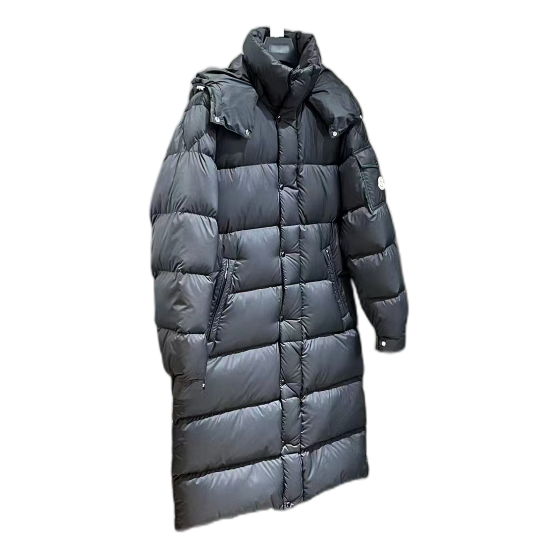 Moncler Hanoverian Hooded Long Puffer Coat in Black