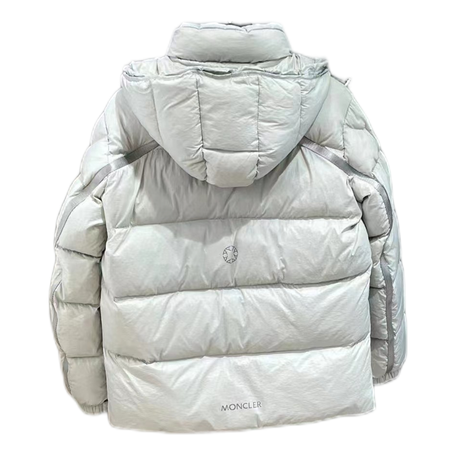 Moncler Double-Zip Hooded Puffer Jacket in Off White