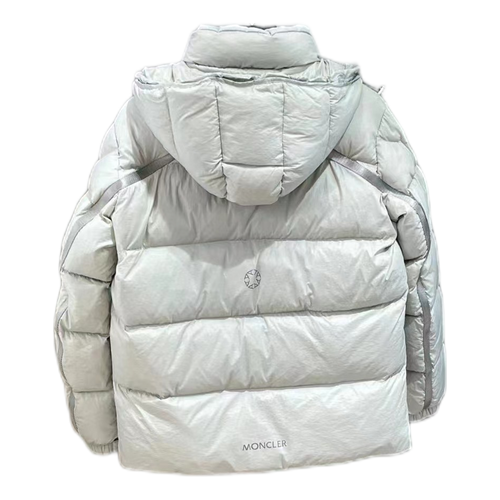 Moncler Double-Zip Hooded Puffer Jacket in Off White