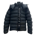 Moncler Vertical-Logo Snap-Front Puffer Jacket in Black