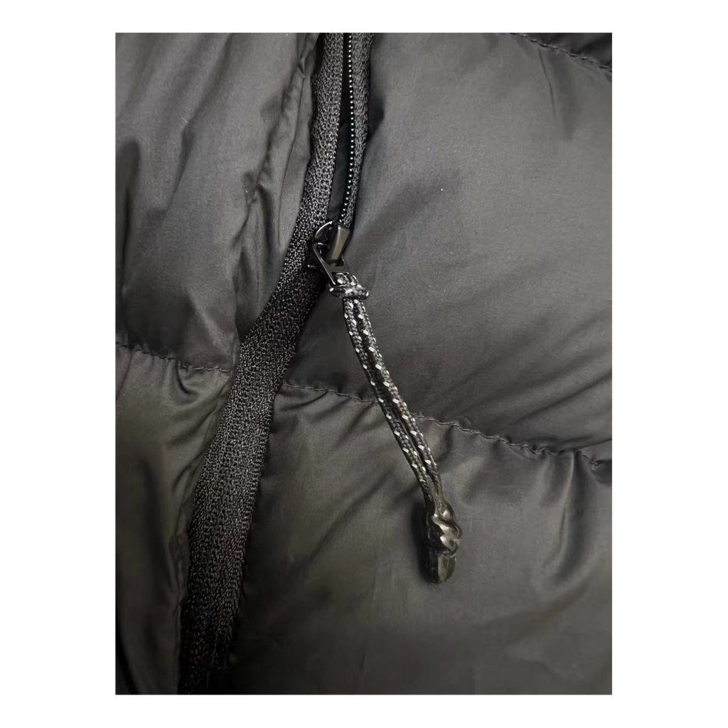 Moncler Vertical-Logo Snap-Front Puffer Jacket in Black