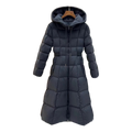 Moncler Drawstring-Hood Fitted Long Puffer Coat in Black