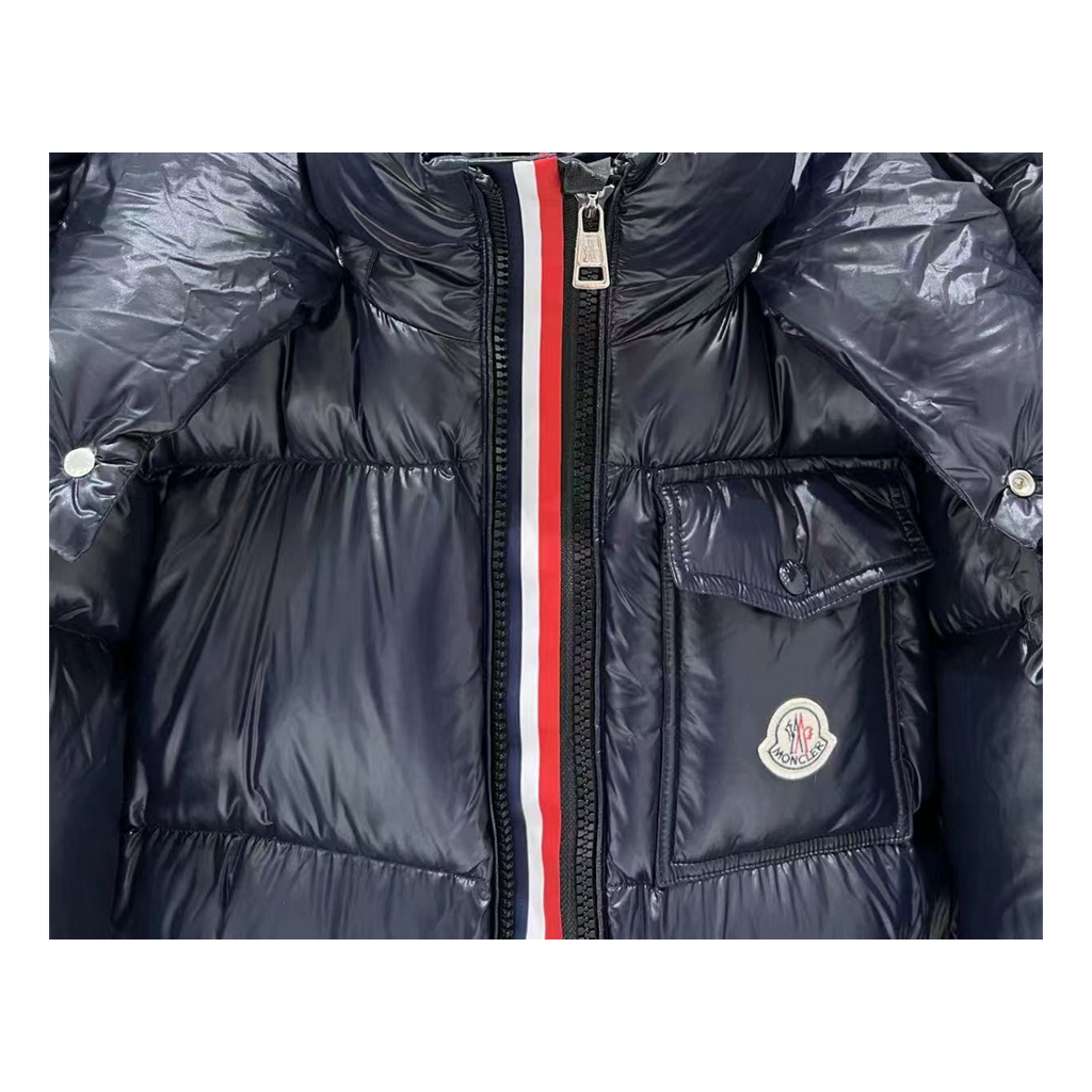 Moncler Montbeliard Hooded Puffer Jacket in Navy