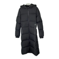 Moncler Matte Zip-Front Hooded Long Puffer Coat in Black