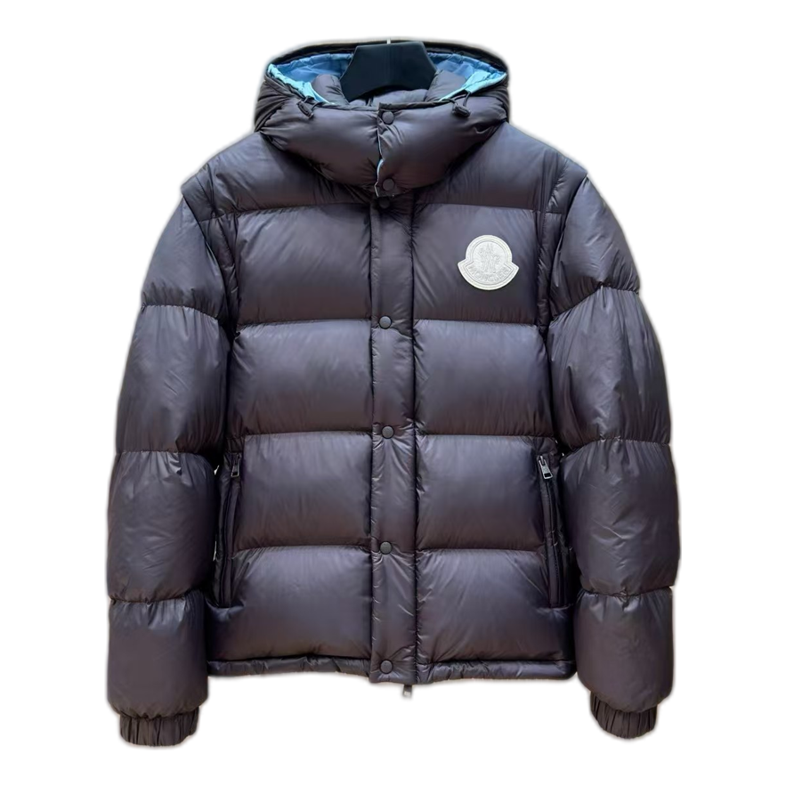 Moncler Oversized Chest-Badge Hooded Puffer Jacket