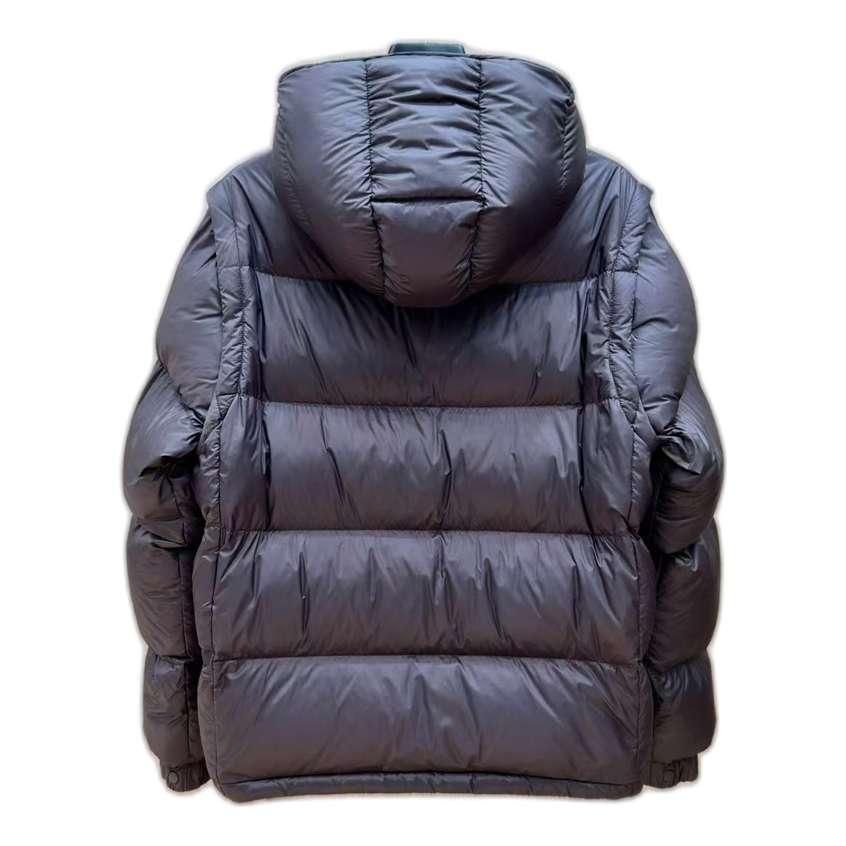 Moncler Oversized Chest-Badge Hooded Puffer Jacket