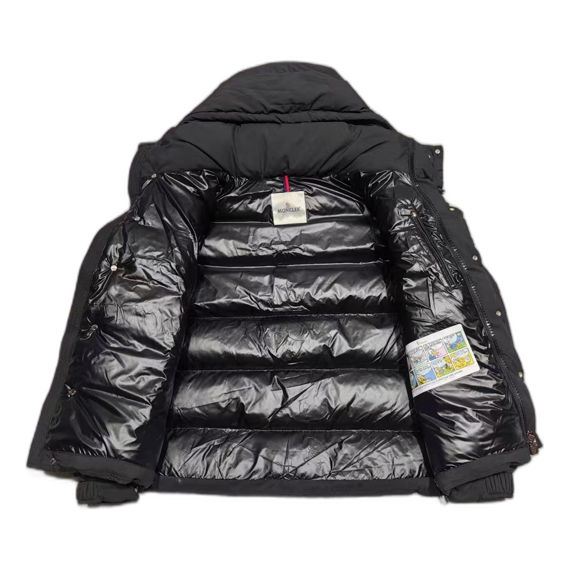 Moncler Maya Matte Hooded Puffer Jacket in Black