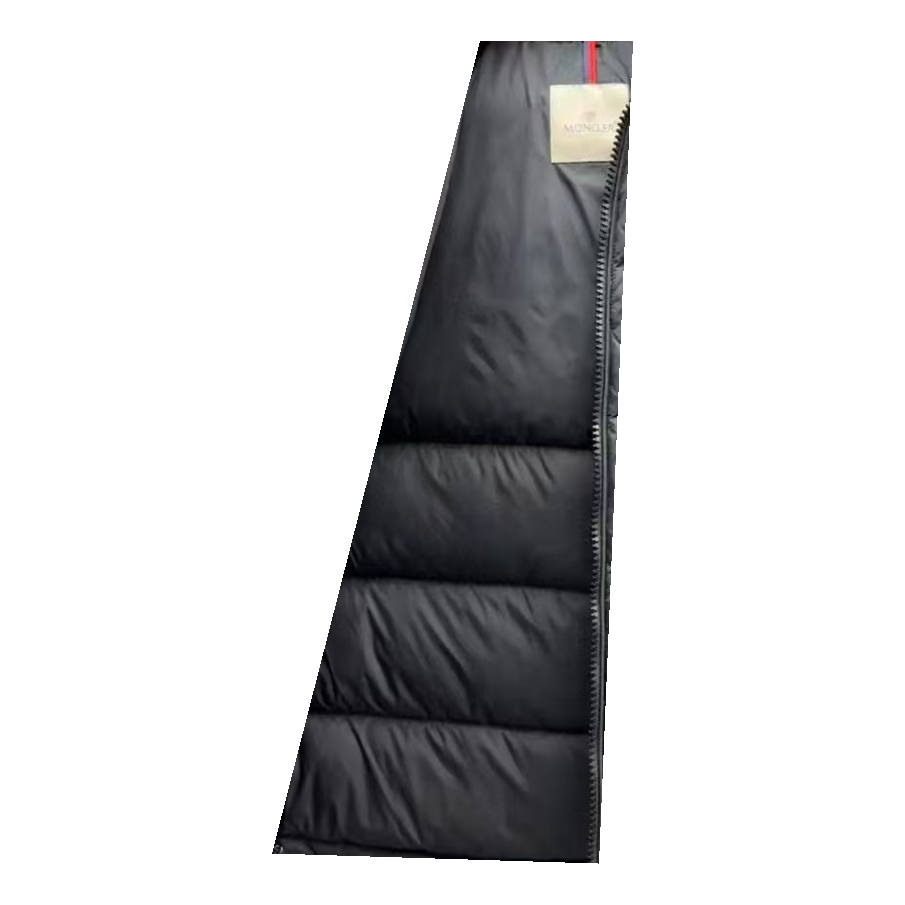 Moncler Fur-Trim Hooded Puffer Jacket in Black