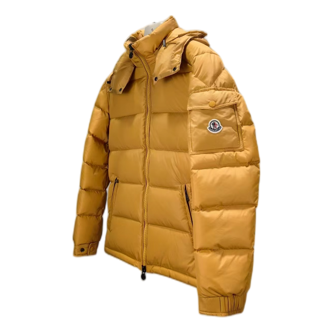 Moncler Maya Hooded Puffer Jacket in Yellow