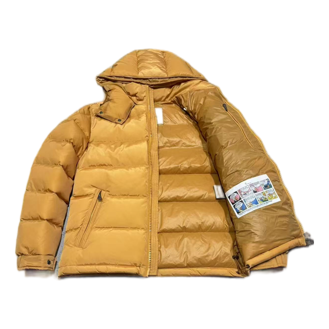 Moncler Maya Hooded Puffer Jacket in Yellow