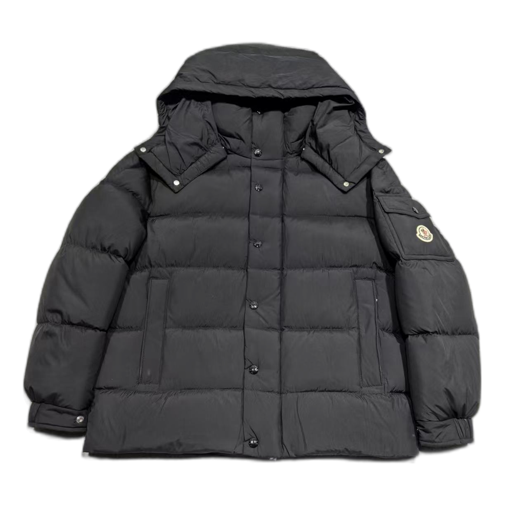 Moncler Matte Snap-Front Hooded Puffer Jacket