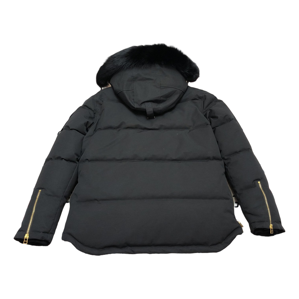 Moose Knuckles Gold 3Q Fur-Trim Puffer Jacket in Black