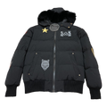 Moose Knuckles Patch-Detail Hooded Bomber in Black