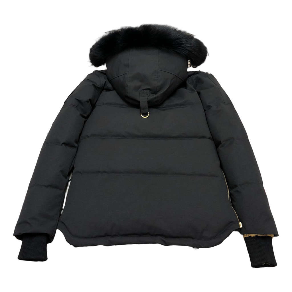 Moose Knuckles Gold 3Q Fur-Trim Hooded Puffer Jacket in Black