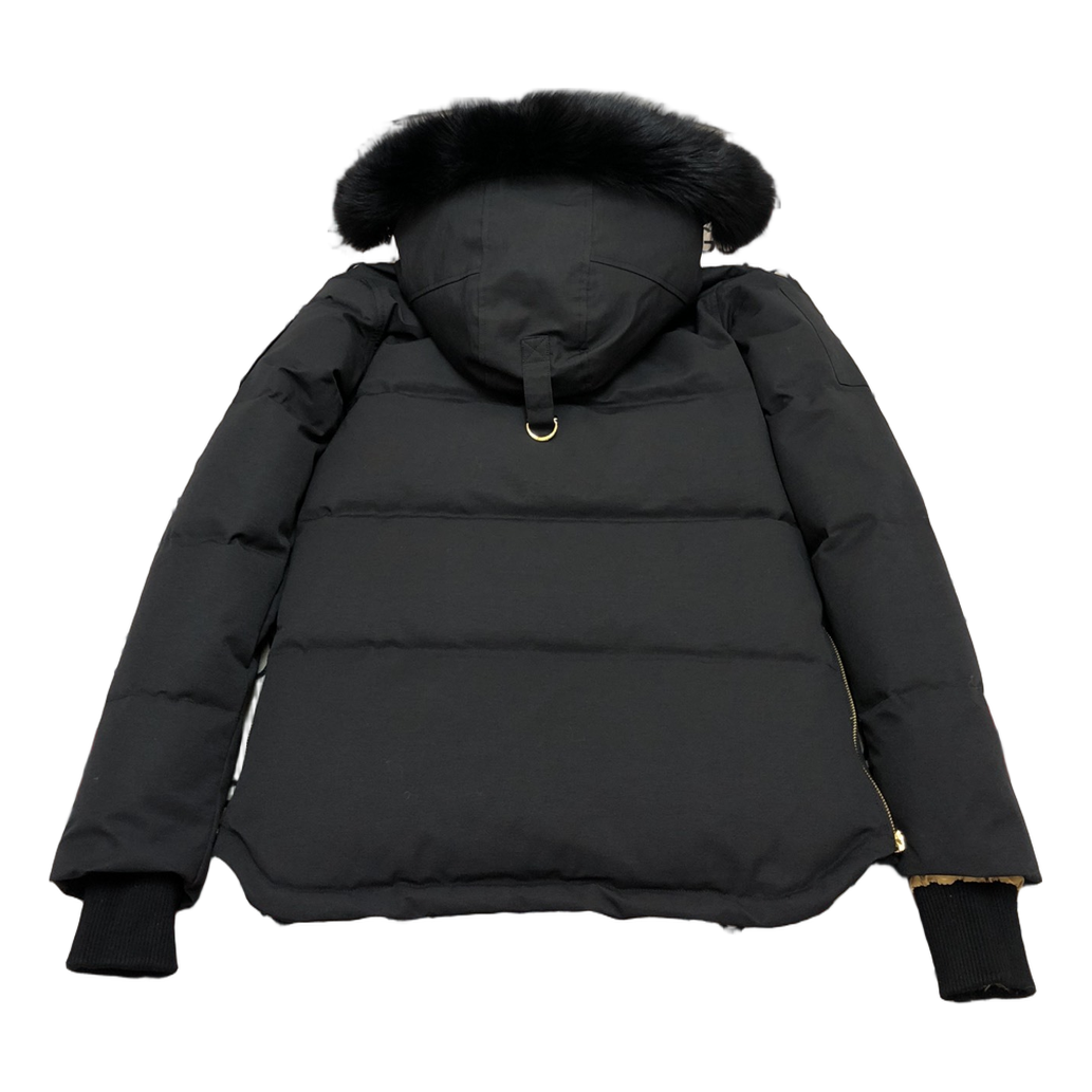 Moose Knuckles Gold 3Q Fur-Trim Hooded Puffer Jacket in Black