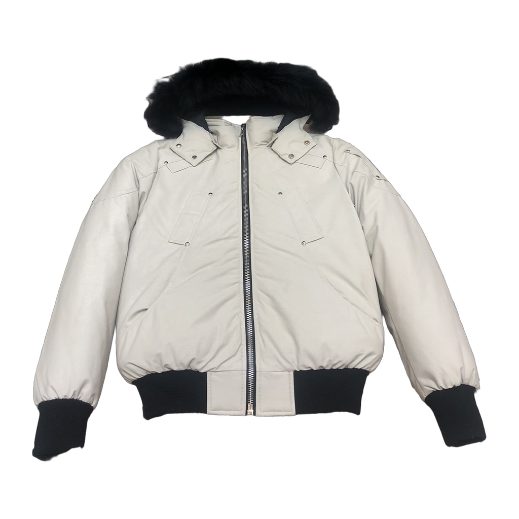 Moose Knuckles Men's Original Ballistic Shearling-Trim Bomber Jacket in Black