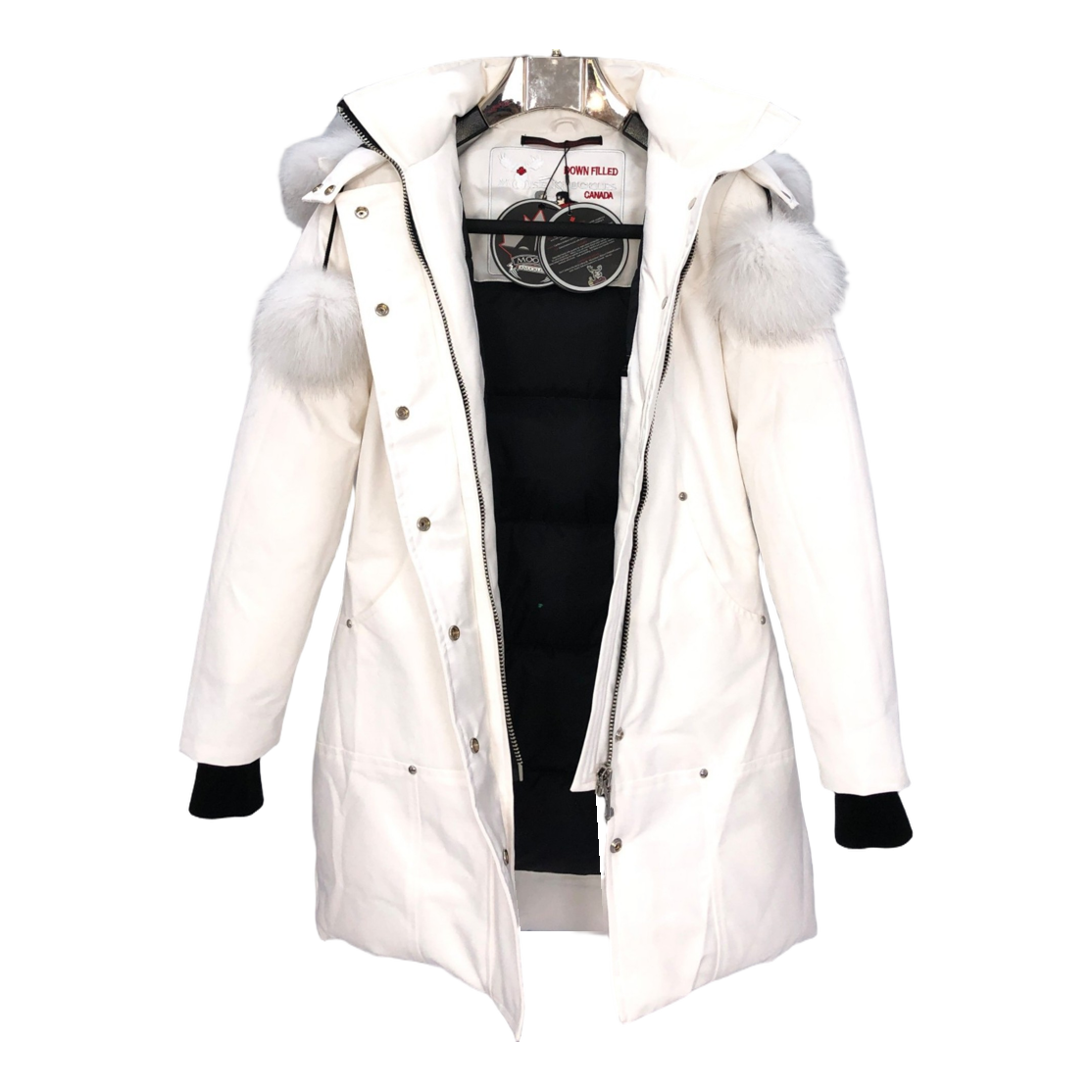 Moose Knuckles Stirling Parka with White Fur Trim