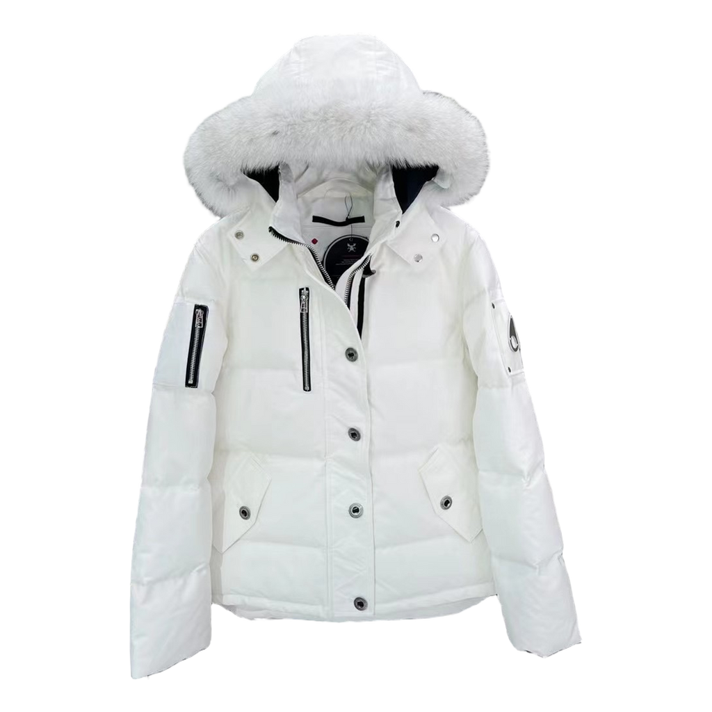 Moose Knuckles Chest-Zip Fur-Trim Hooded Puffer Jacket