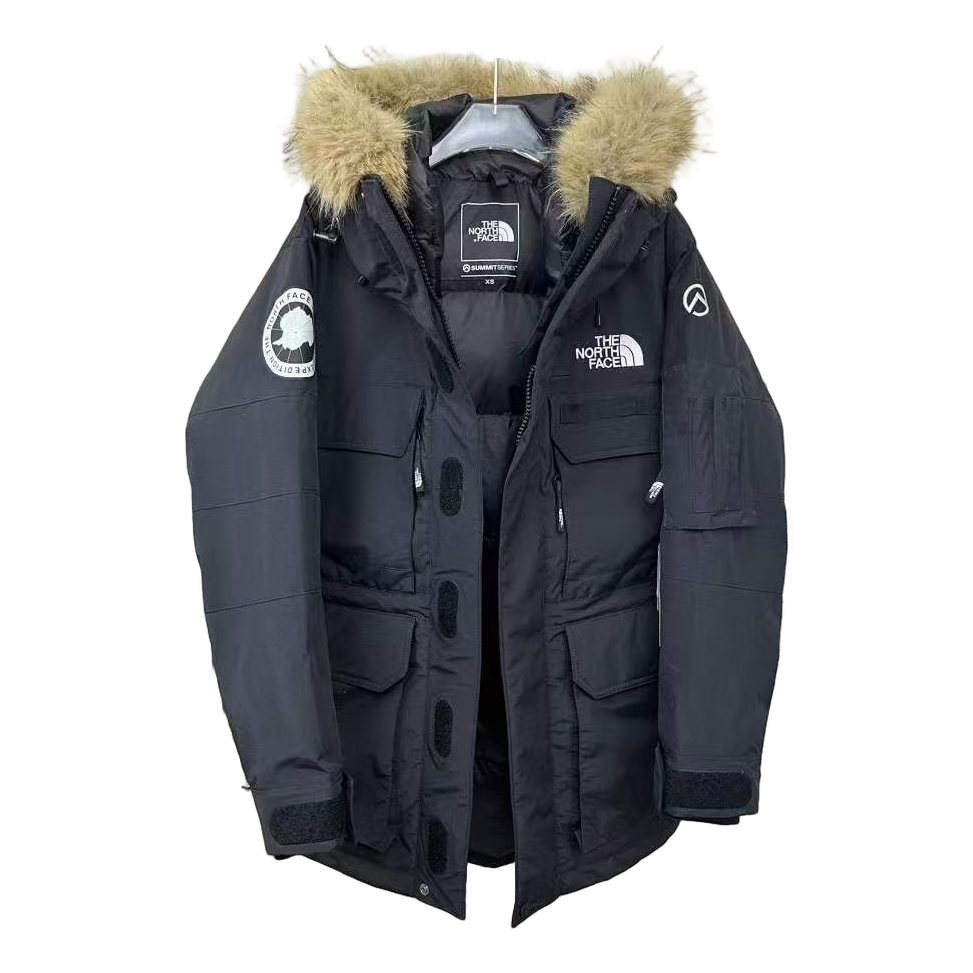 The North Face Four-Pocket Fur-Trim Hooded Parka in Graphite