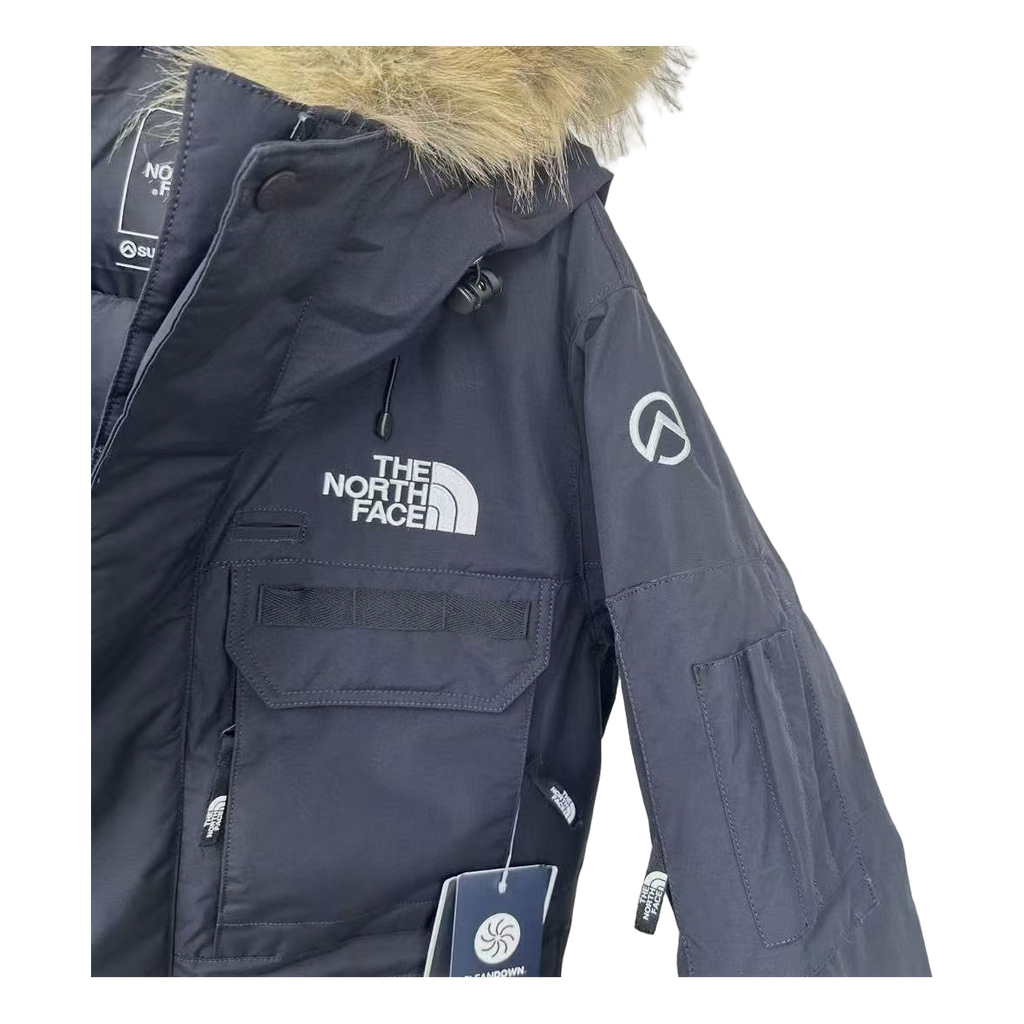 The North Face Four-Pocket Fur-Trim Hooded Parka in Graphite