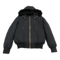 Moose Knuckles Gold Ballistic Fur-Trim Bomber Jacket in Black