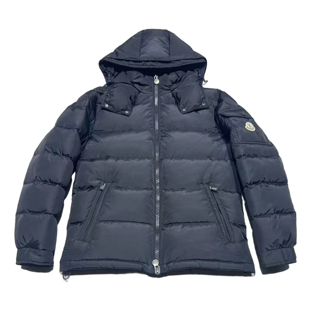 Moncler Sleeve-Pocket Hooded Puffer Jacket in Navy