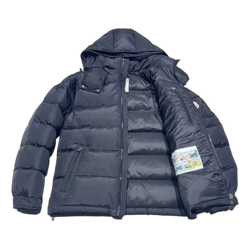 Moncler Sleeve-Pocket Hooded Puffer Jacket in Navy