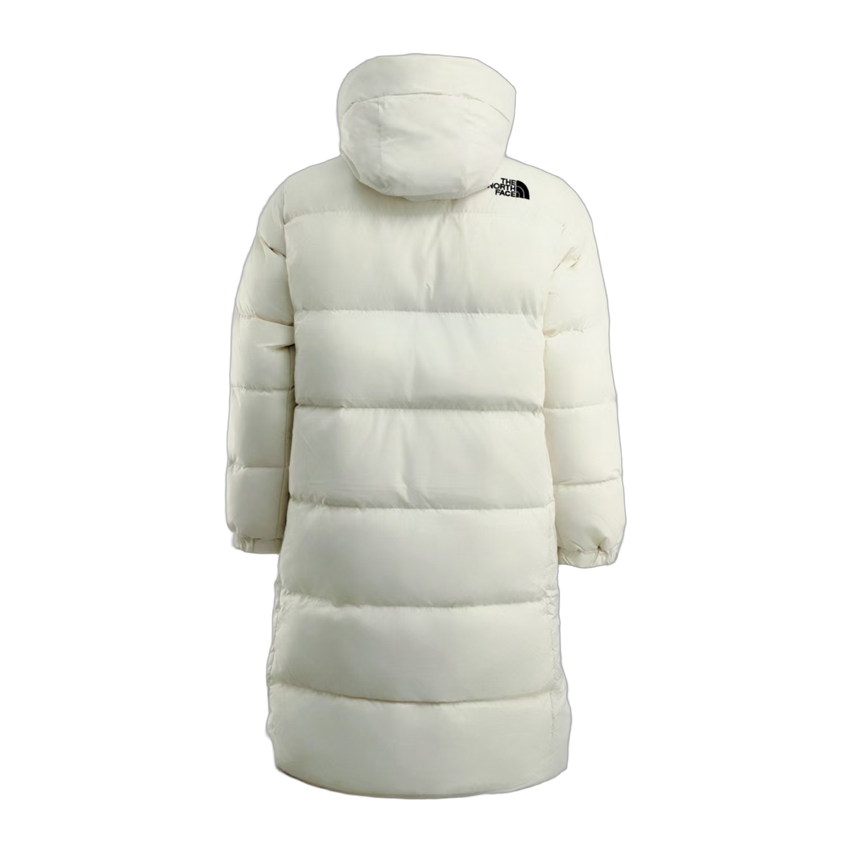 The North Face Color-Block Long Down Coat in White
