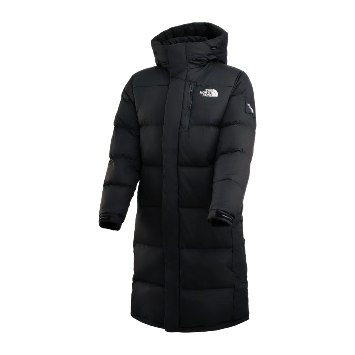 The North Face Color-Block Long Down Coat in Black